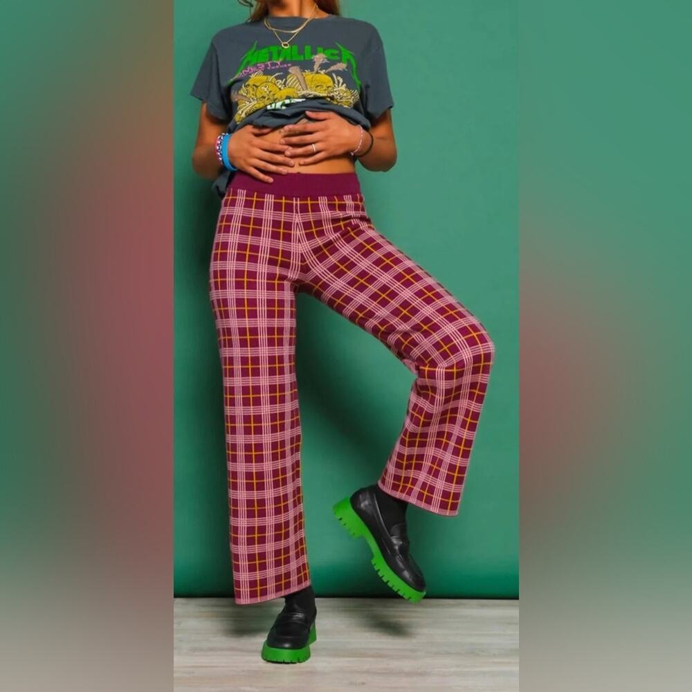 Daydreamer Boysenberry Plaid Pant, XS, NWT